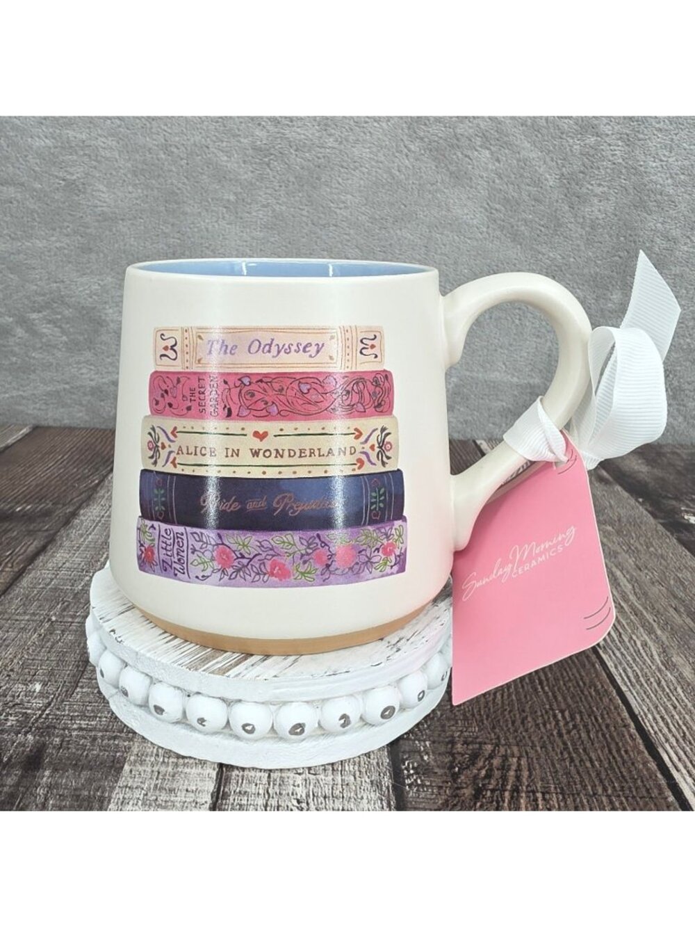 Sunday Morning Ceramics Coffee Mug Classic Novels Bookish Readers Literature New